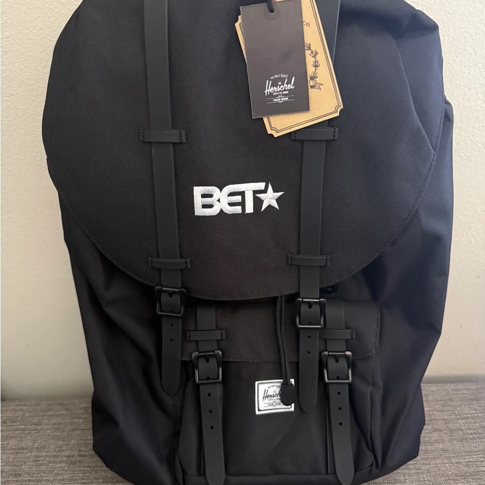 NWT Herschel Supply Co Little America Black Backpack *Embroidered BET*